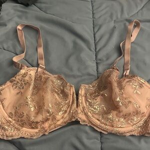 Victoria's Secret Lace Bra in Gold and Pink